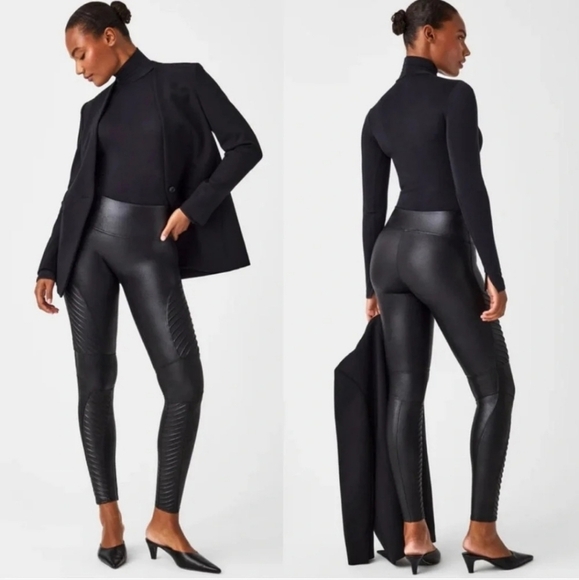 Spanx Faux Leather Moto Legging XL - Picture 1 of 11